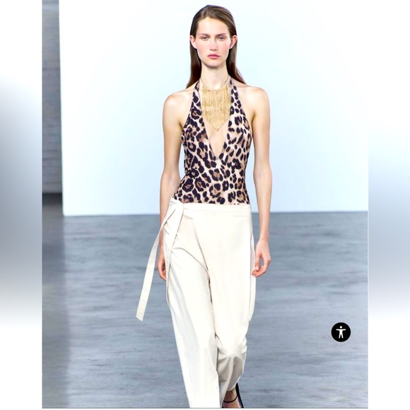 Zara ZW Collection Wrap Front Pants Side Tie Size Medium/Large available NWT - Picture 1 of 11